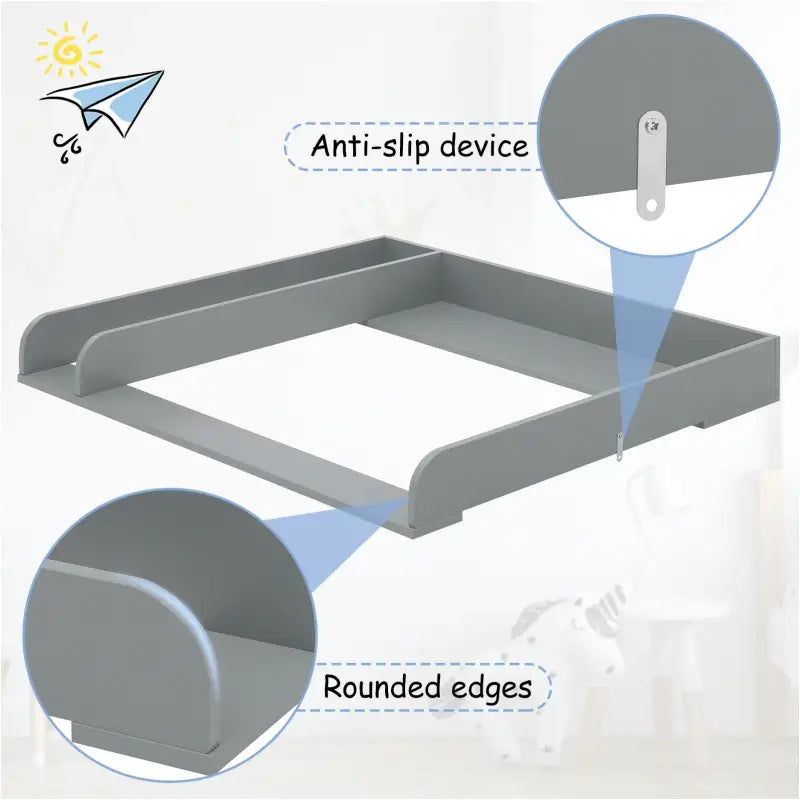 BukkitBow - Baby Verschoontafel - Los Opzetstuk voor Commode - Grijs of Wit - 80x74.5x8.5cm