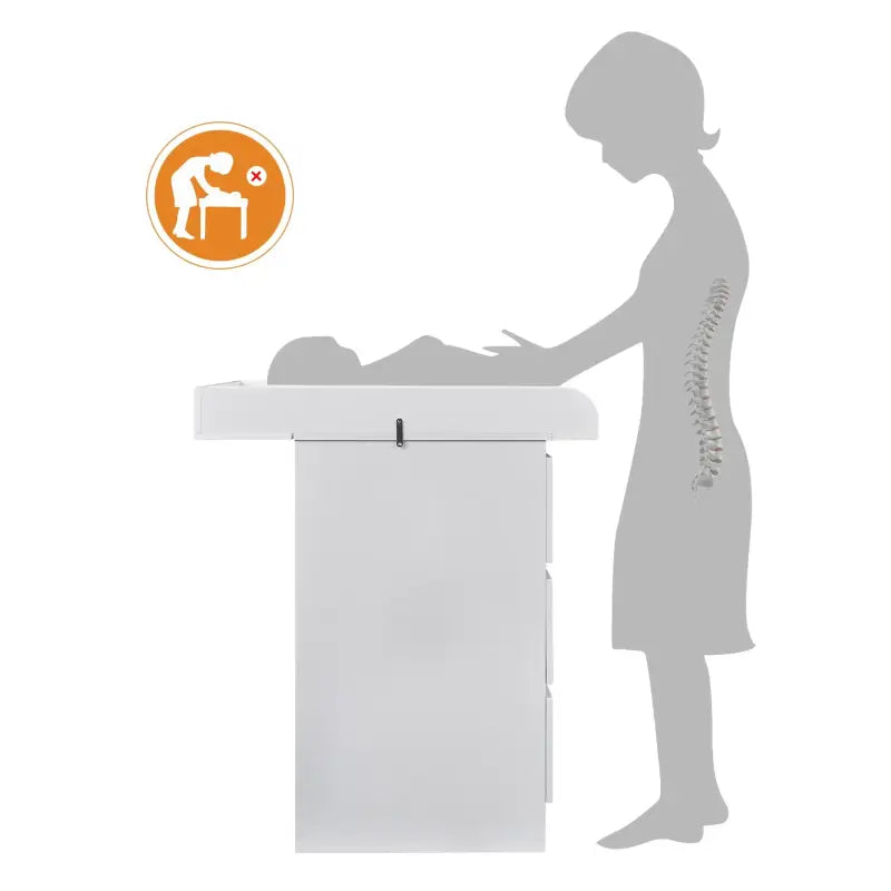 BukkitBow - Baby Verschoontafel - Los Opzetstuk voor Commode - Grijs of Wit - 80x74.5x8.5cm