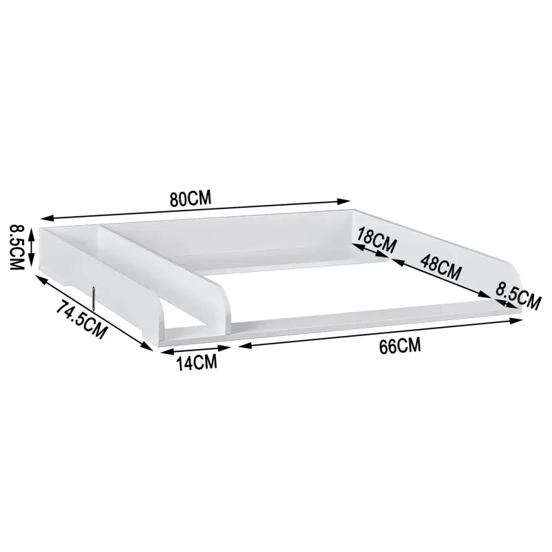 BukkitBow - Baby Verschoontafel met 3 Laden - Dressoir van Spaanplaat MDF - Veilig en Gemakkelijk - 80x48x78cm
