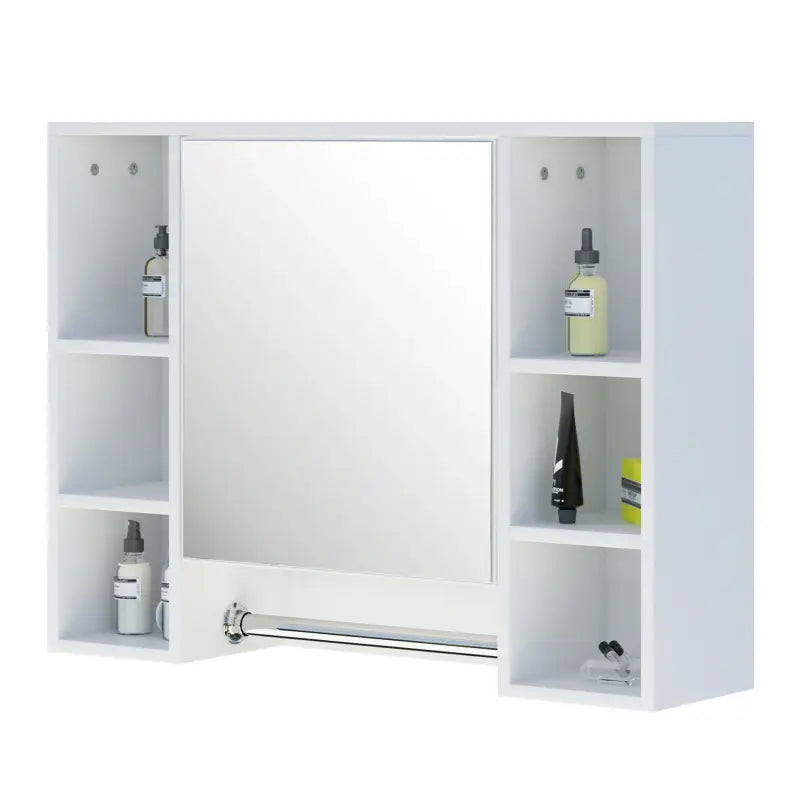 BukkitBow - Badkamer Opbergkast / Badkamermeubel - met Spiegel en Handdoekhouder - Verstelbare Plank - 80x20x60cm