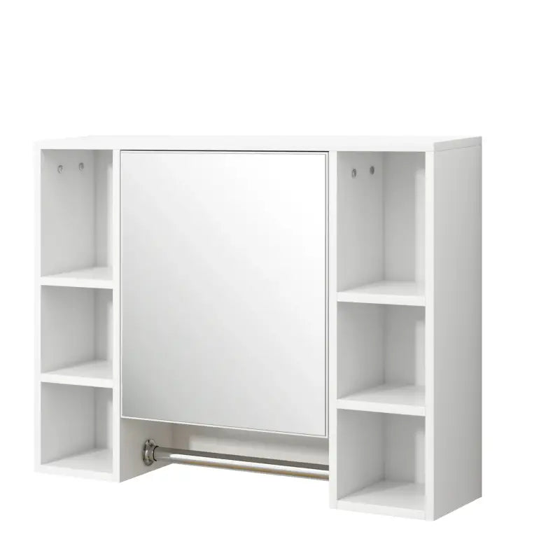 BukkitBow - Badkamer Opbergkast / Badkamermeubel - met Spiegel en Handdoekhouder - Verstelbare Plank - 80x20x60cm
