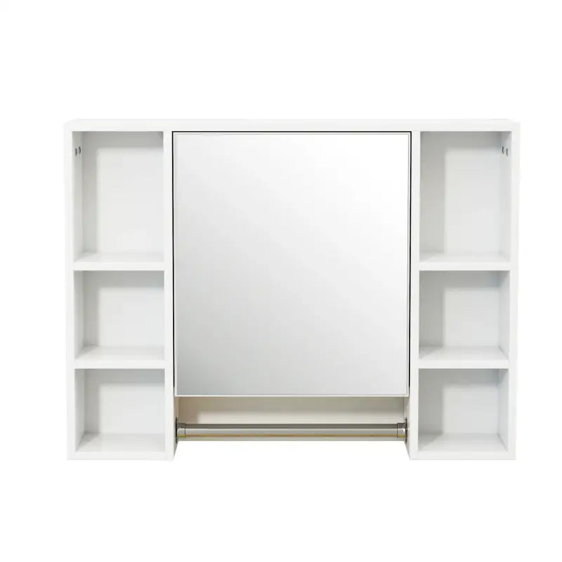BukkitBow - Badkamer Opbergkast / Badkamermeubel - met Spiegel en Handdoekhouder - Verstelbare Plank - 80x20x60cm