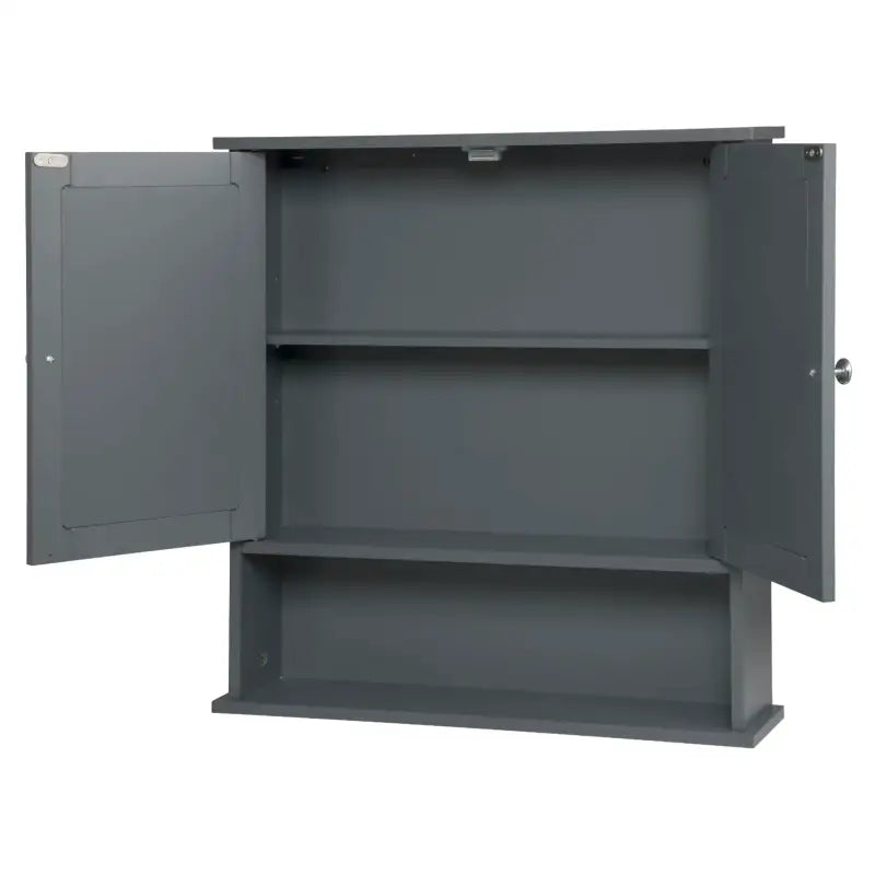 BukkitBow - Badkamerkast met Spiegel / Badkamermeubel - Verstelbare Plank - Duurzaam en Vochtbestendig - Eenvoudig te Onderhouden - 56x13x58.3 cm