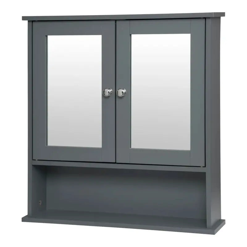 BukkitBow - Badkamerkast met Spiegel / Badkamermeubel - Verstelbare Plank - Duurzaam en Vochtbestendig - Eenvoudig te Onderhouden - 56x13x58.3 cm