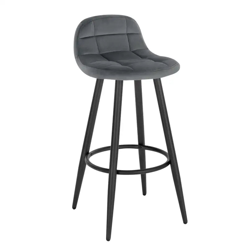 BukkitBow - Barkruk Fluweel - Metalen Frame - Comfortabele Stoel met Lage Rugleuning - Ergonomische Voetsteun - Modern Design