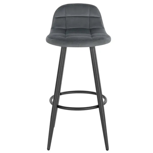 BukkitBow - Barkruk Fluweel - Metalen Frame - Comfortabele Stoel met Lage Rugleuning - Ergonomische Voetsteun - Modern Design