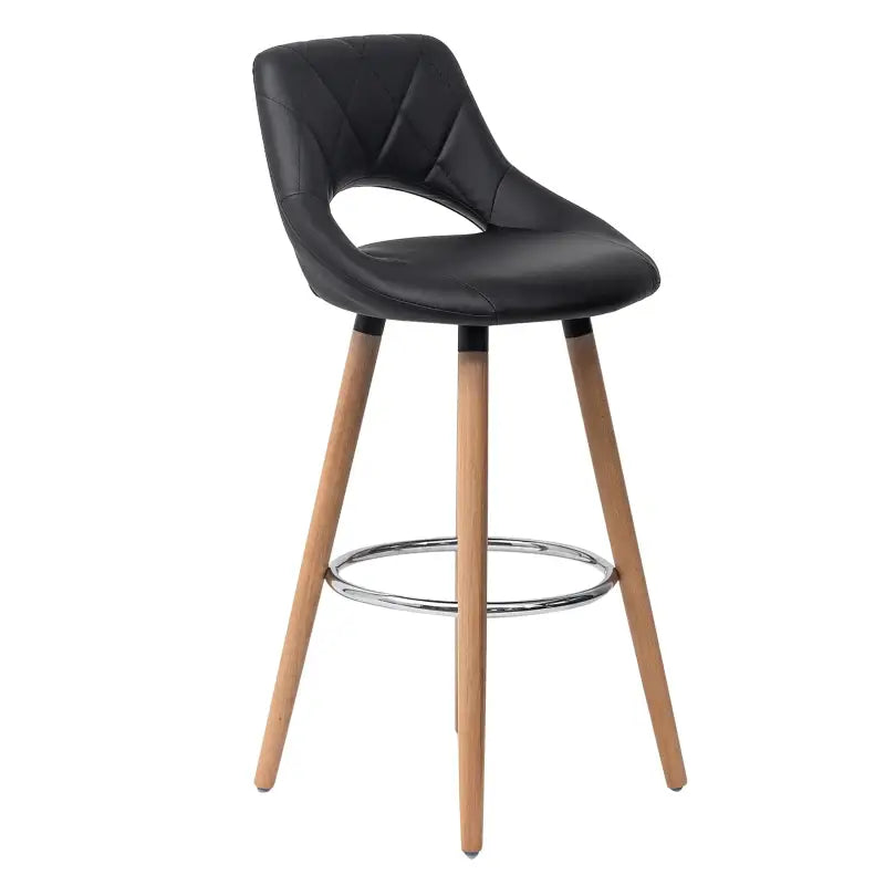 BukkitBow - Barkruk - Linnen/Stof of Synthetisch Leer met Massief Houten Onderstel - Ergonomisch en Duurzaam - Zithoogte: 70cm