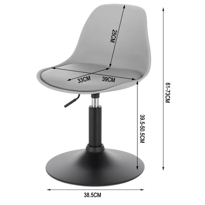 BukkitBow - Barkruk - PU en Metaal - Verstelbare in Hoogte - 360° Draaibaar - Antislip Voetsteun - Maximaal Laadvermogen 120kg - Zithoogte: 40-50CM