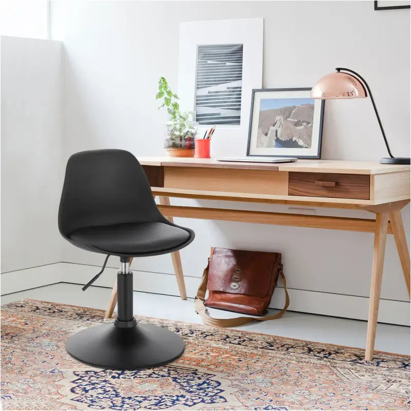 BukkitBow - Barkruk - PU en Metaal - Verstelbare in Hoogte - 360° Draaibaar - Antislip Voetsteun - Maximaal Laadvermogen 120kg - Zithoogte: 40-50CM