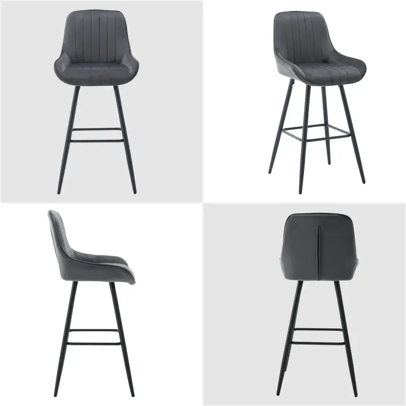 BukkitBow - Barkrukken met Rugleuning en Voetensteun - Bistro/Restaurant Look - Set 2 Stuks
