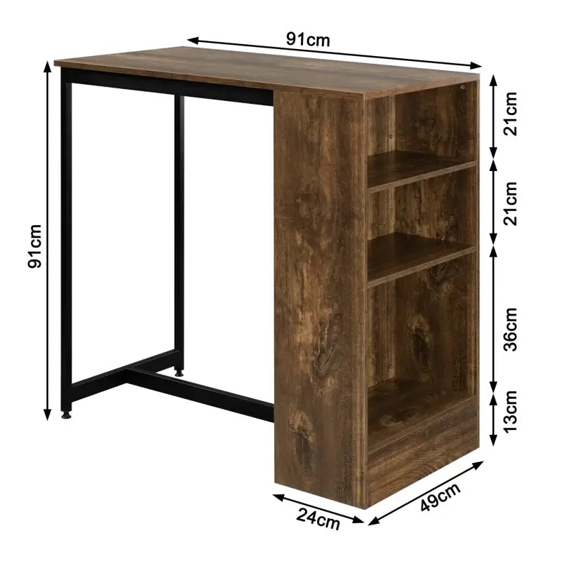 BukkitBow - Bartafel met Planken en Kast/Opbergruimte voor Glazen - 91X49X91CM