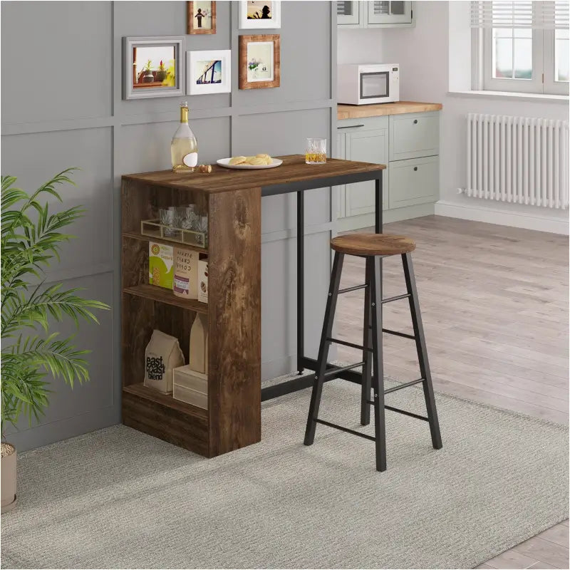 BukkitBow - Bartafel met Planken en Kast/Opbergruimte voor Glazen - 91X49X91CM