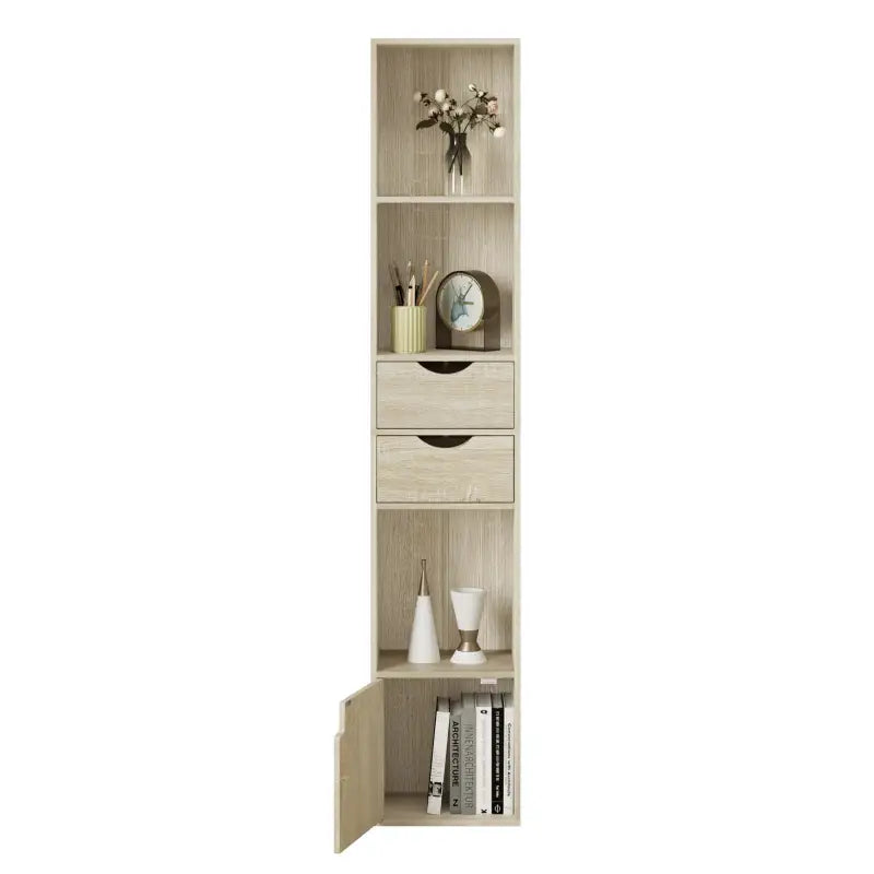 BukkitBow - Boekenkast met 3 Vakken en 2 Lades - Ruimtebesparend - 30x158x24cm