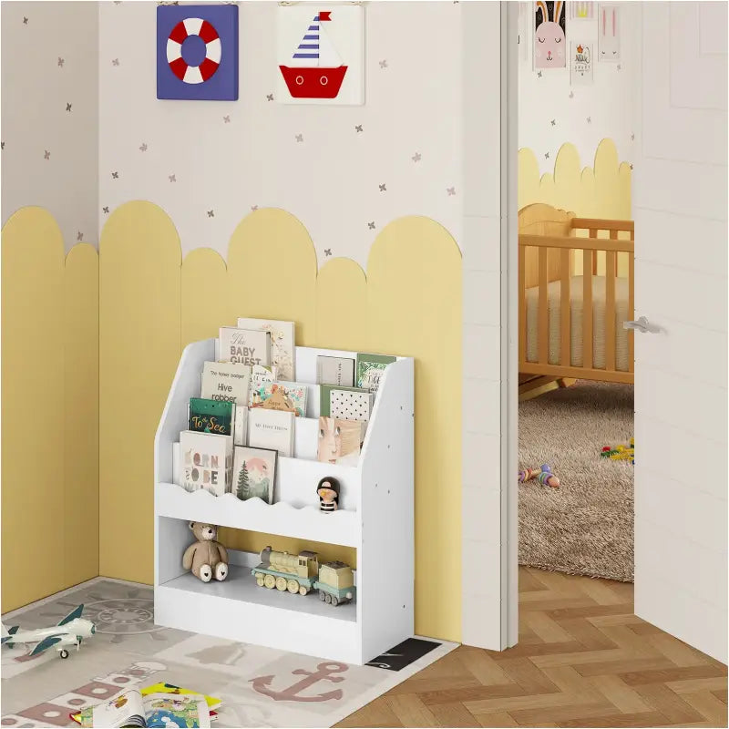 BukkitBow - Boekenkast voor Kinderen - Boekenkast met 5 Compartimenten - Speelgoedkast kind - Opbergkast voor Speelkamer - (70x80x30CM)