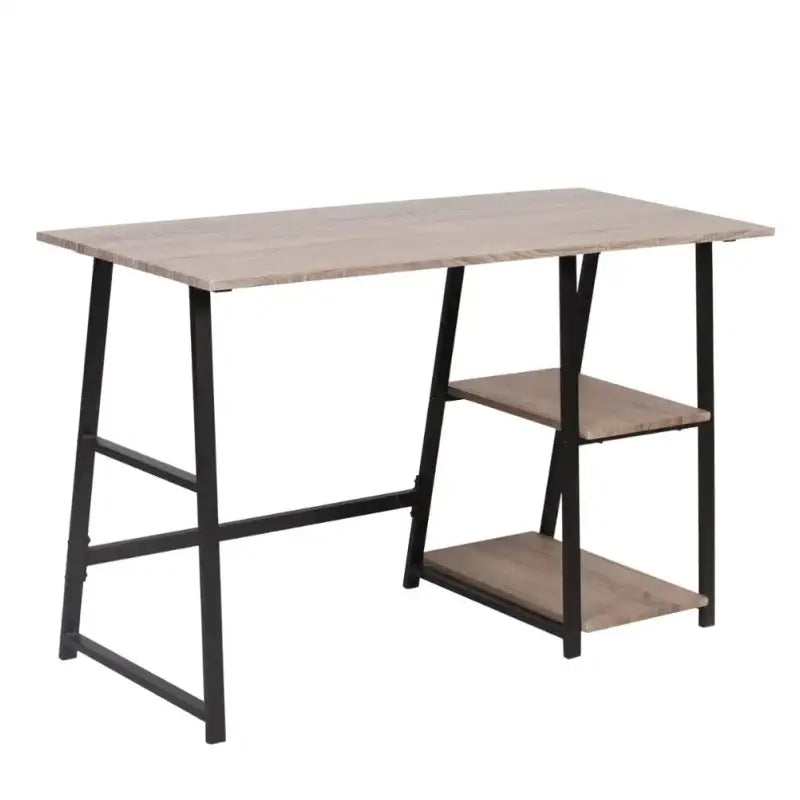 BukkitBow - Bureau met 2 Planken Opbergruimte - Spaanplaat Tafelblad - Metalen Frame - 120x50cm Werkstation