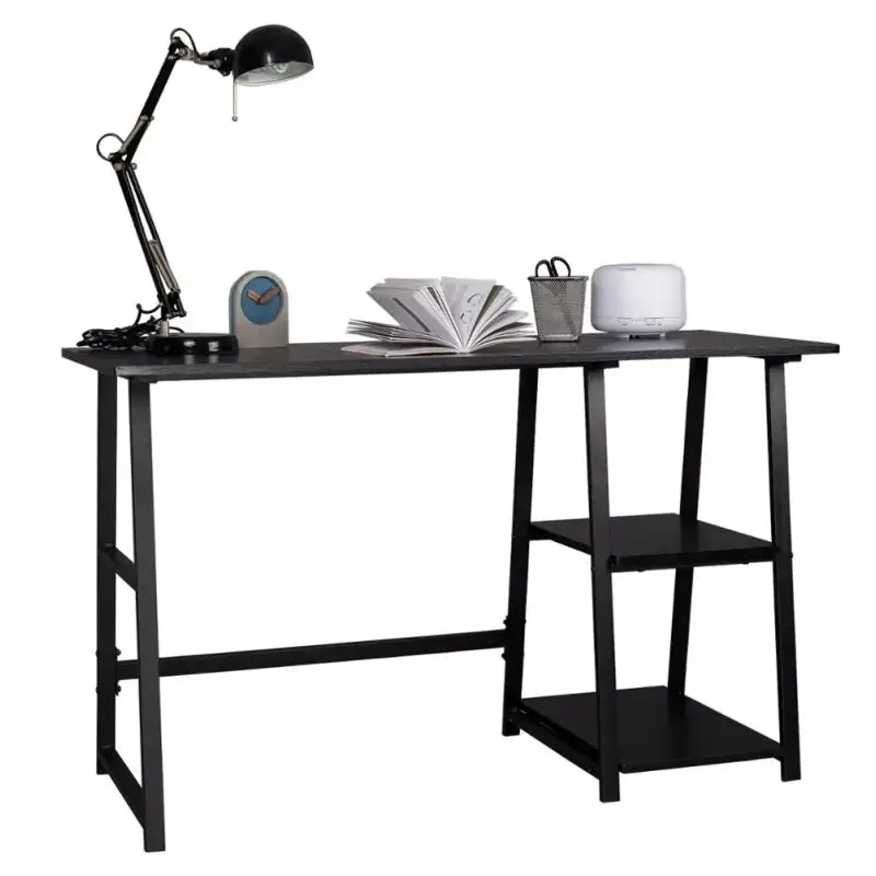 BukkitBow - Bureau met 2 Planken Opbergruimte - Spaanplaat Tafelblad - Metalen Frame - 120x50cm Werkstation