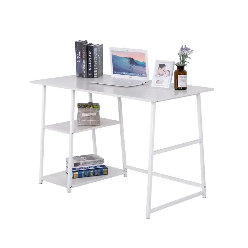 BukkitBow - Bureau met 2 Planken Opbergruimte - Spaanplaat Tafelblad - Metalen Frame - 120x60cm Werkstation