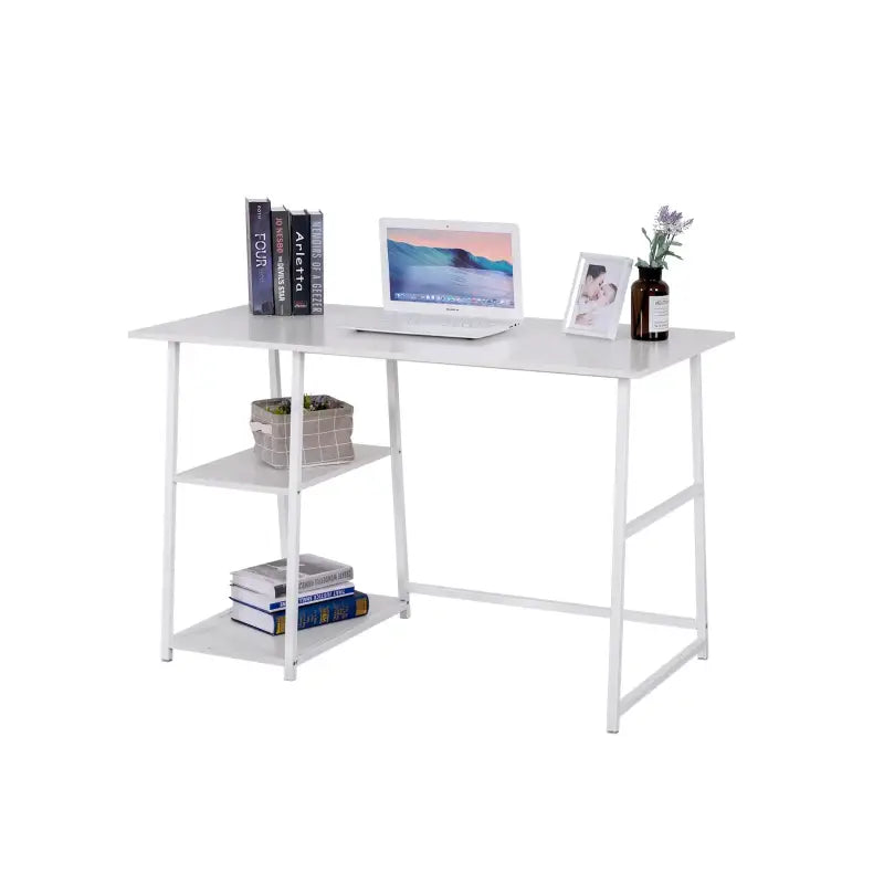 BukkitBow - Bureau met 2 Planken Opbergruimte - Spaanplaat Tafelblad - Metalen Frame - 120x60cm Werkstation