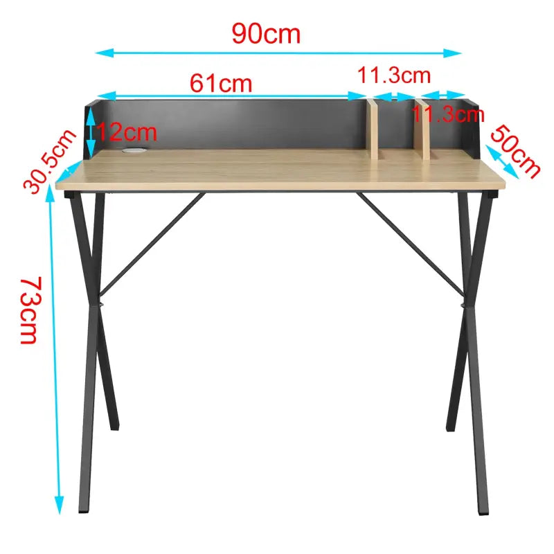 BukkitBow - Bureau / Werkplek met Achterschot en Kabelgoot Inkeeping (90C50X73CM)