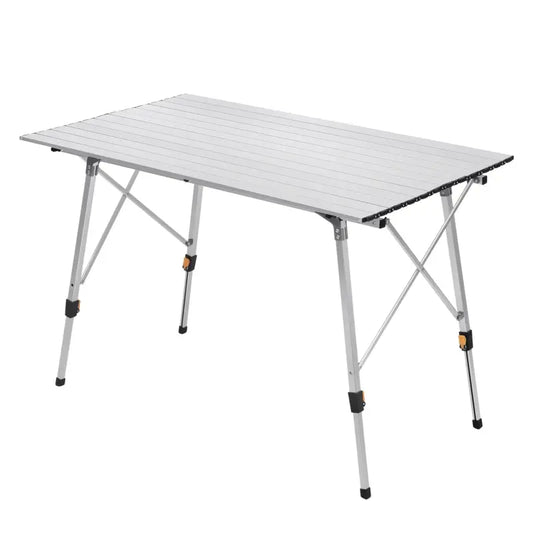 BukkitBow - Campingtafel In Hoogte Verstelbaar - Aluminium - 15kg Laadvermogen - Lichtgewicht en Compact - Inclusief Draagtas - 120x68,5x59/78.5 cm