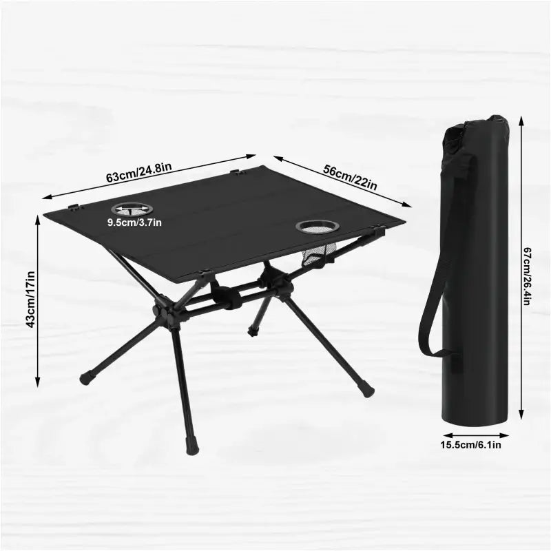 BukkitBow - Campingtafel - Set met Opberghoes - Metaal en Oxford-stof - Opvouwbaar - Lichtgewicht