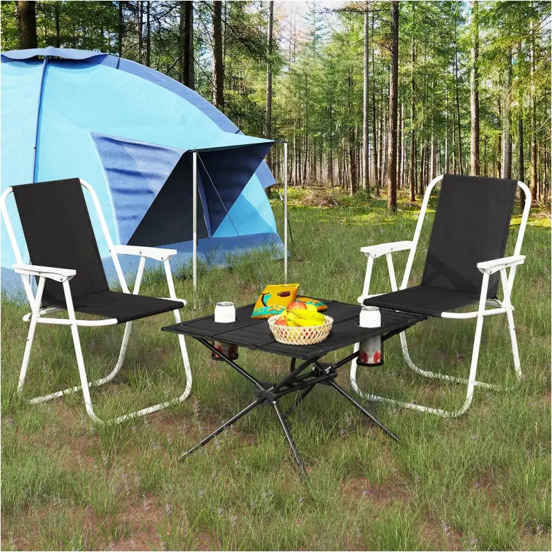 BukkitBow - Campingtafel - Set met Opberghoes - Metaal en Oxford-stof - Opvouwbaar - Lichtgewicht