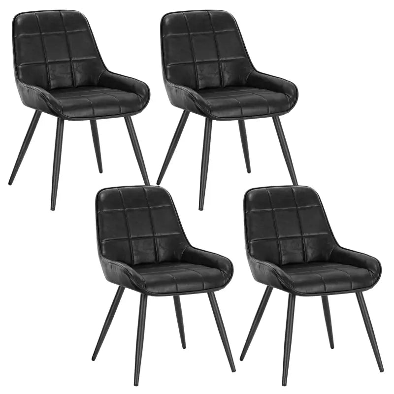 BukkitBow - Comfortabele Eetkamerstoelen - van Faux Leer of Fluweel - met Lage Armleuning - Metalen Poten - Zithoogte: 47CM