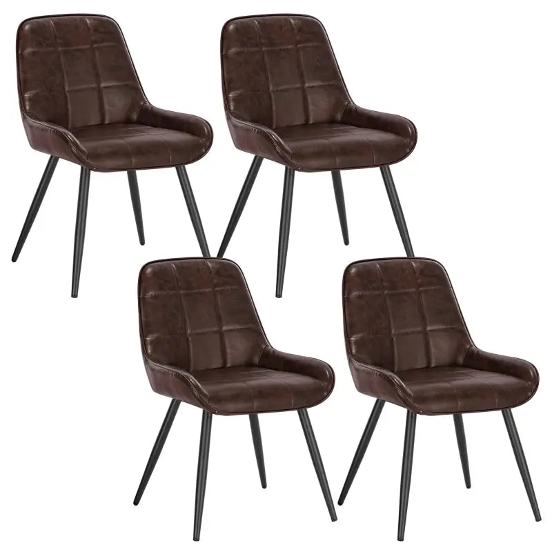 BukkitBow - Comfortabele Eetkamerstoelen - van Faux Leer of Fluweel - met Lage Armleuning - Metalen Poten - Zithoogte: 47CM