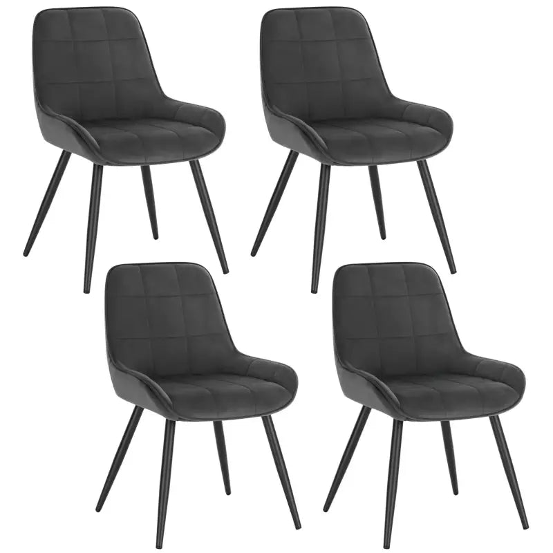 BukkitBow - Comfortabele Eetkamerstoelen - van Faux Leer of Fluweel - met Lage Armleuning - Metalen Poten - Zithoogte: 47CM