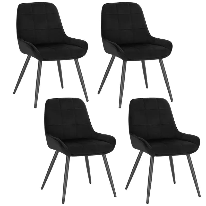 BukkitBow - Comfortabele Eetkamerstoelen - van Faux Leer of Fluweel - met Lage Armleuning - Metalen Poten - Zithoogte: 47CM