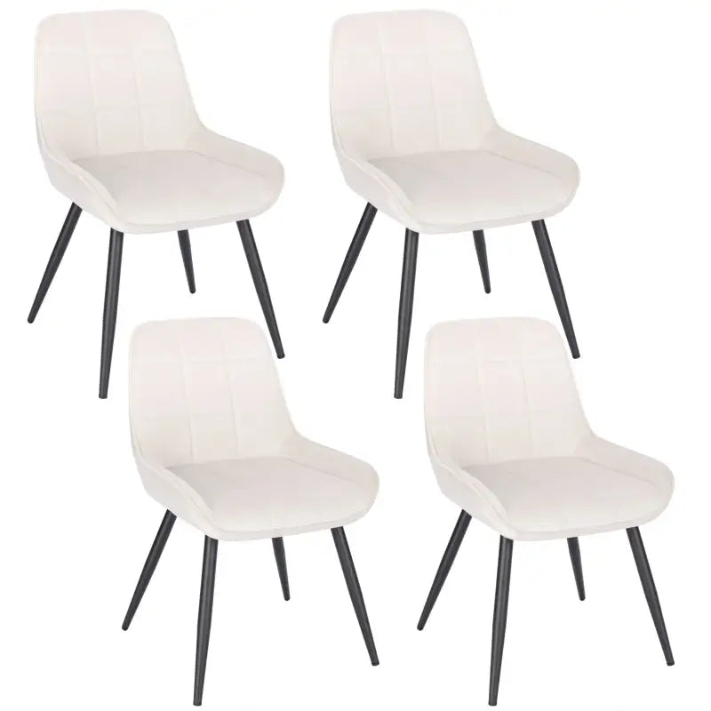 BukkitBow - Comfortabele Eetkamerstoelen - van Faux Leer of Fluweel - met Lage Armleuning - Metalen Poten - Zithoogte: 47CM