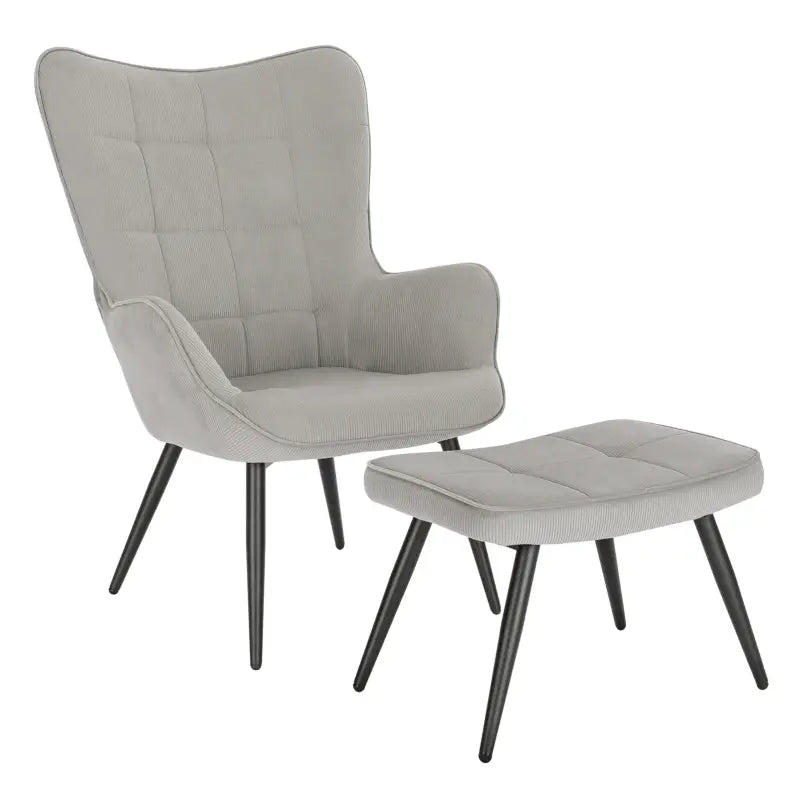 BukkitBow - Comfortabele Fauteuil met Kruk - Stevig en Duurzaam - Stijlvolle Moderne Look - Afmetingen: Stoel 98x43x59CM, Kruk 54.5x35.5x37CM