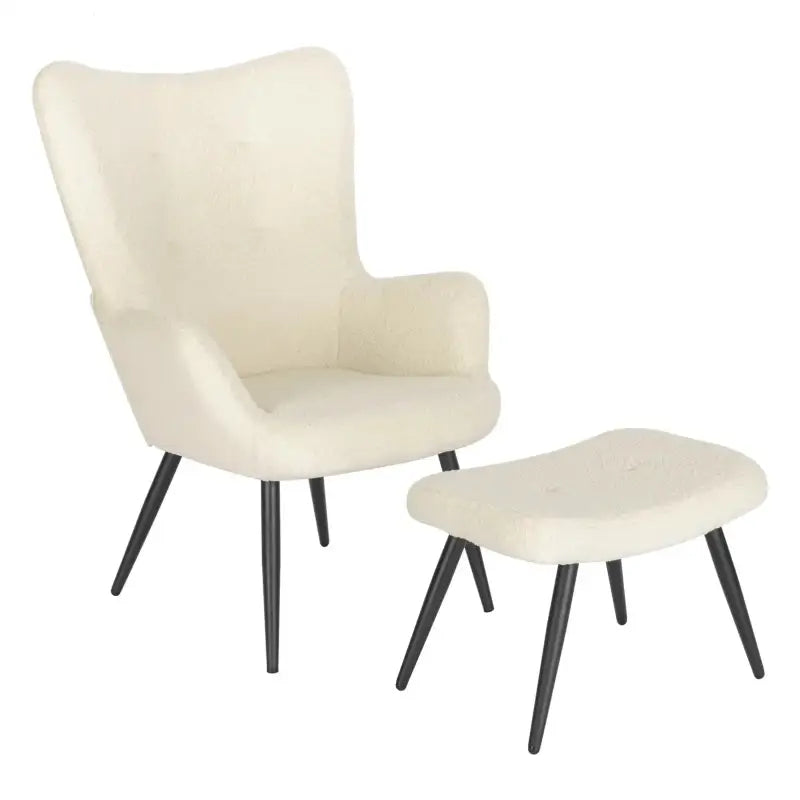 BukkitBow - Comfortabele Fauteuil met Kruk - Stevig en Duurzaam - Stijlvolle Moderne Look - Afmetingen: Stoel 98x43x59CM, Kruk 54.5x35.5x37CM