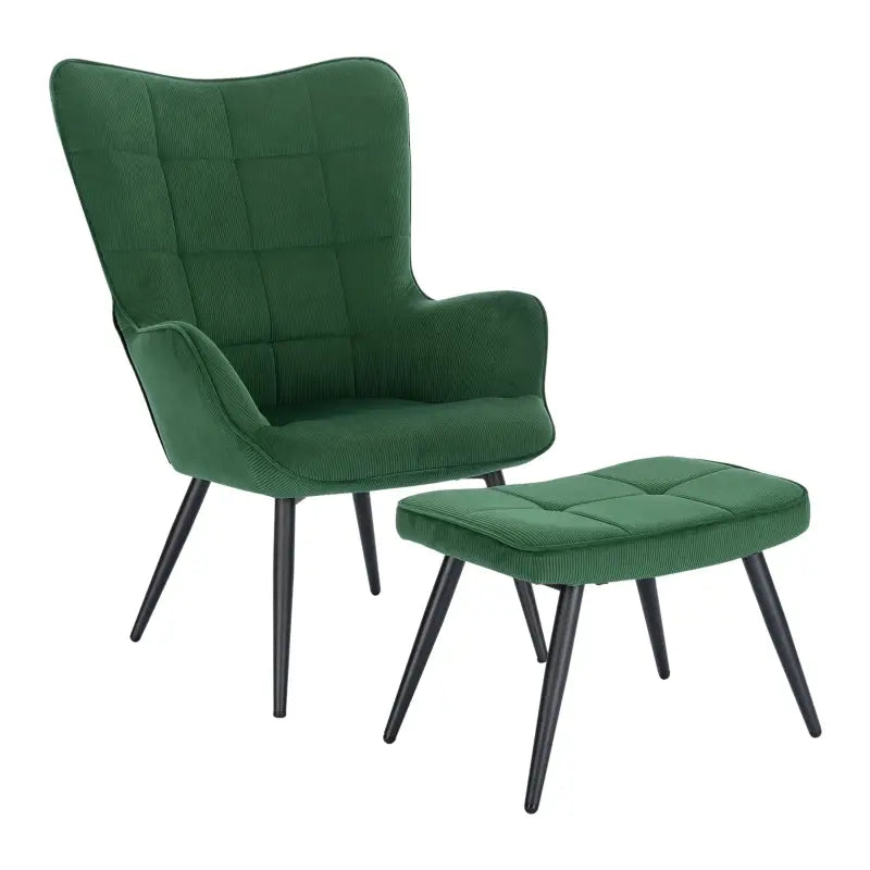 BukkitBow - Comfortabele Fauteuil met Kruk - Stevig en Duurzaam - Stijlvolle Moderne Look - Afmetingen: Stoel 98x43x59CM, Kruk 54.5x35.5x37CM