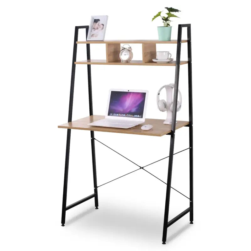 BukkitBow - Compact Bureau / Werkplek met Boven Planken voor Opslagruimte (84X46X140CM)