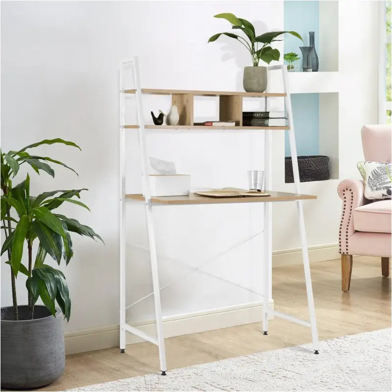 BukkitBow - Compact Bureau / Werkplek met Boven Planken voor Opslagruimte (84X46X140CM)