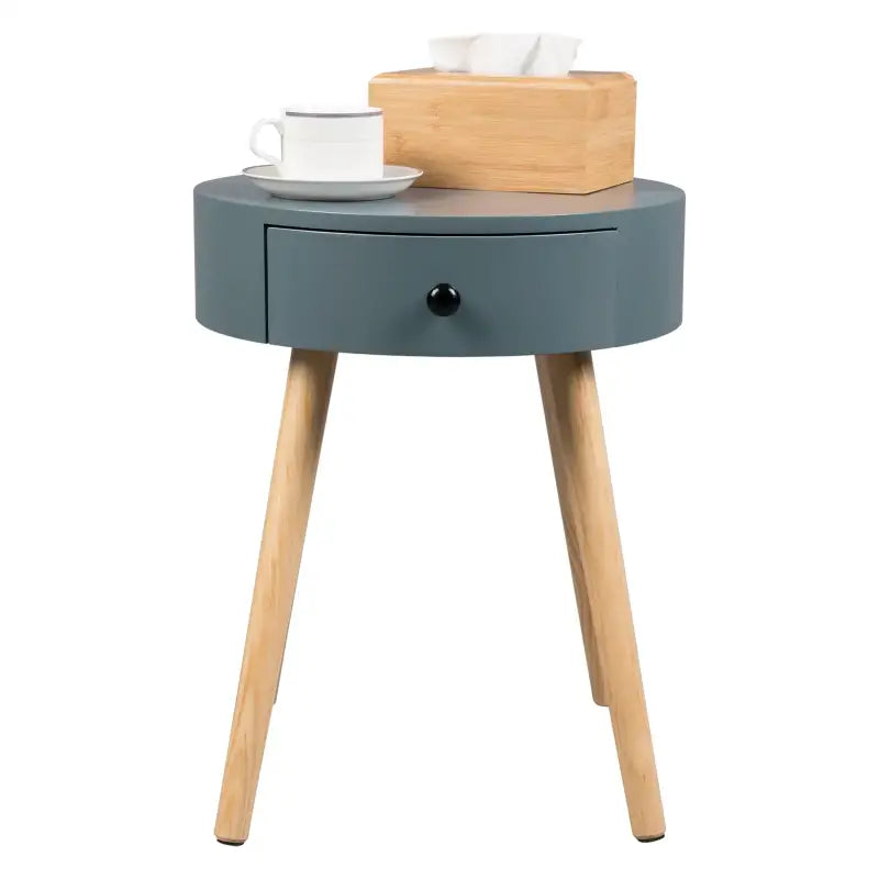 BukkitBow - Compact Nachtkastje met Lade - MDF en Massief Hout - Waterbestendig en Krasvast - 38x38x48cm