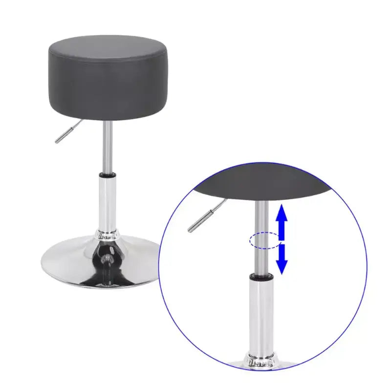 BukkitBow - Compacte Barkruk - Kunstleer-Verchroomd Staal - Ergonomisch & Verstelbaar - 100 kg Max Laadvermogen