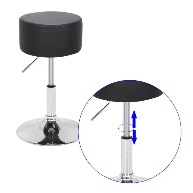 BukkitBow - Compacte Barkruk - Kunstleer-Verchroomd Staal - Ergonomisch & Verstelbaar - 100 kg Max Laadvermogen