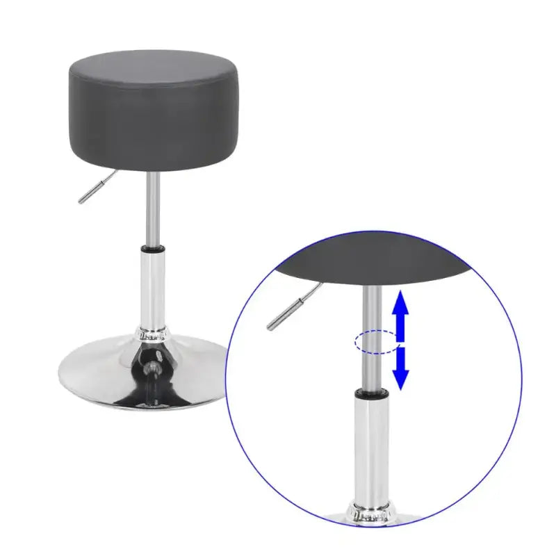 BukkitBow - Compacte Barkruk - Kunstleer-Verchroomd Staal - Ergonomisch & Verstelbaar - 100 kg Max Laadvermogen