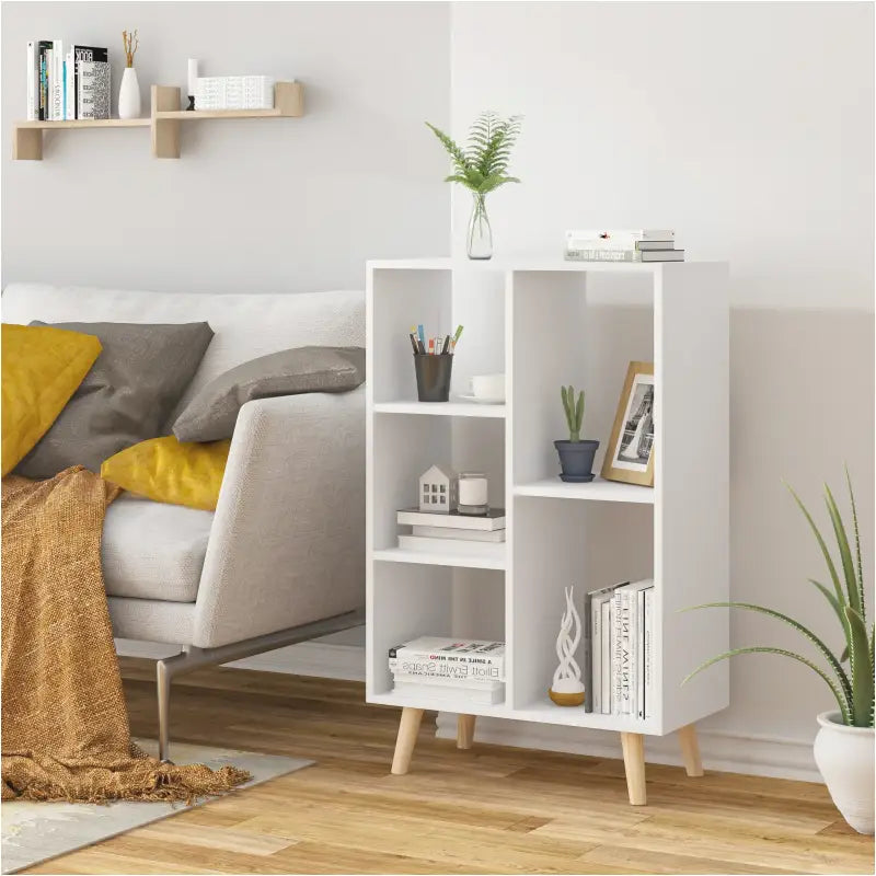 BukkitBow - Compacte Boekenkast - 5 Vakken - Ruimte-efficiënt - Sterke Planken - 30x60x95CM