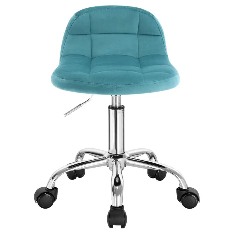 BukkitBow - Compacte Lage Kruk van Velvet/Fluweel - met Metalen Onderstel en Wielen - Hoogte instelbaar (43.5-55CM)