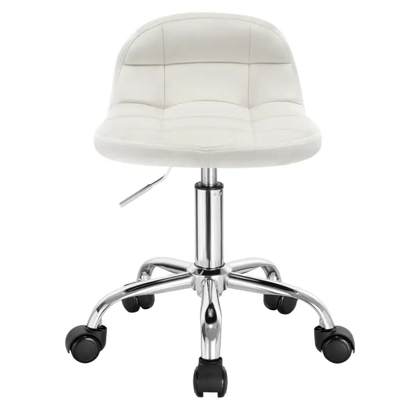 BukkitBow - Compacte Lage Kruk van Velvet/Fluweel - met Metalen Onderstel en Wielen - Hoogte instelbaar (43.5-55CM)