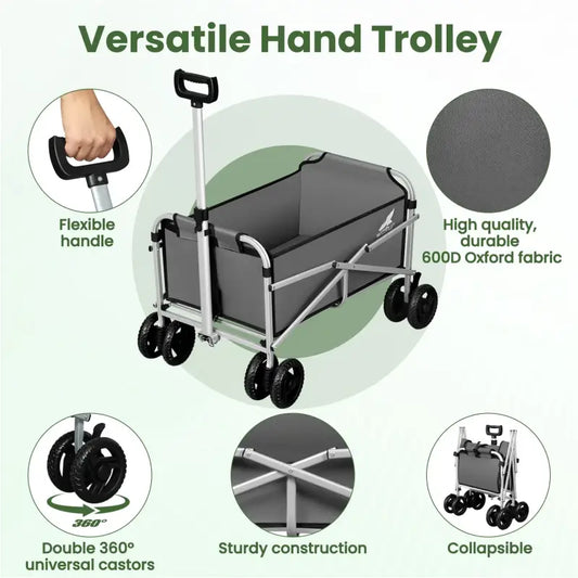 BukkitBow - Compacte Opvouwbare Bolderkar - Metaal met Oxford Doek - Gemakkelijk Manoeuvreerbaar - Veelzijdig Gebruik