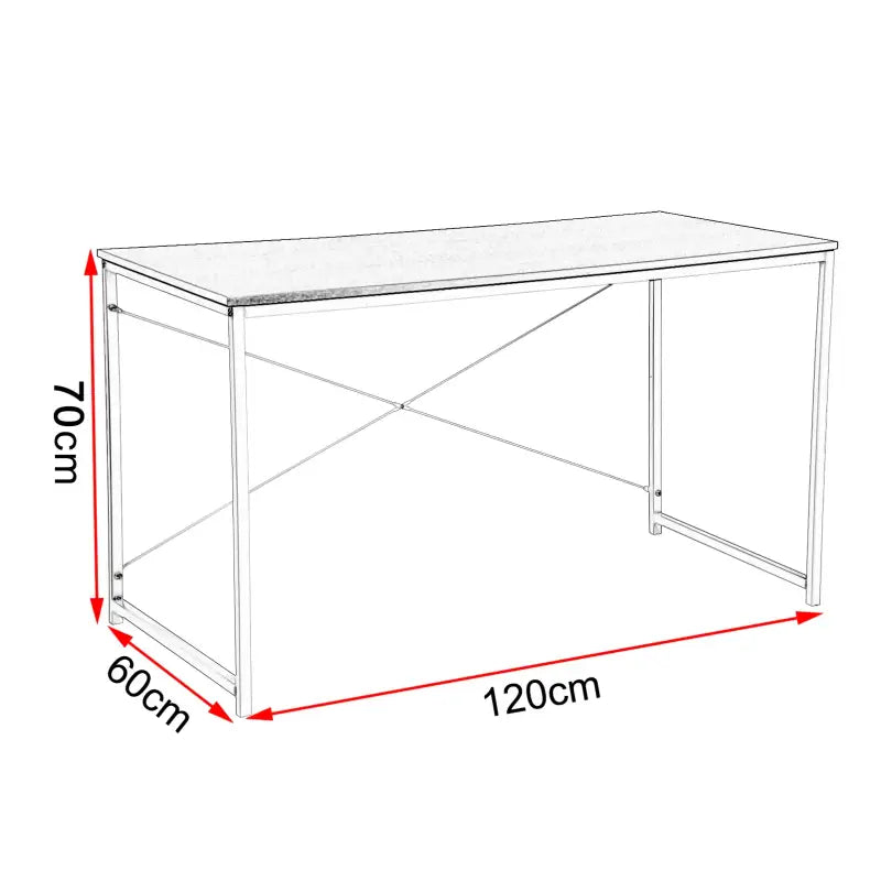 BukkitBow - Computertafel / Bureau - Spaanplaat en Metaal - 120x60x70cm