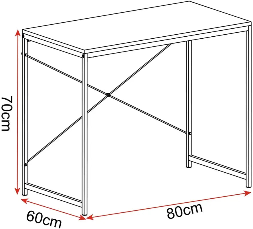 BukkitBow - Computertafel / Bureau - Spaanplaat en Metaal - 80x60x70cm
