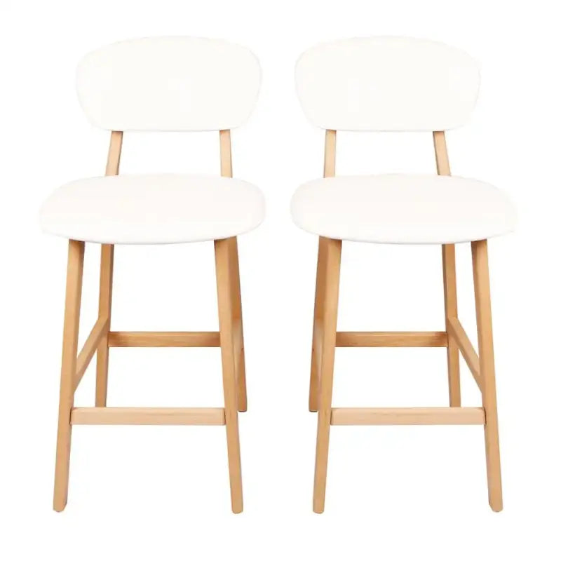 BukkitBow - Designer Barkrukken - Set van 2 Barkrukken - Kunstleer en Massief Hout - Modern en Comfortabel Design - Zithoogte: 65CM