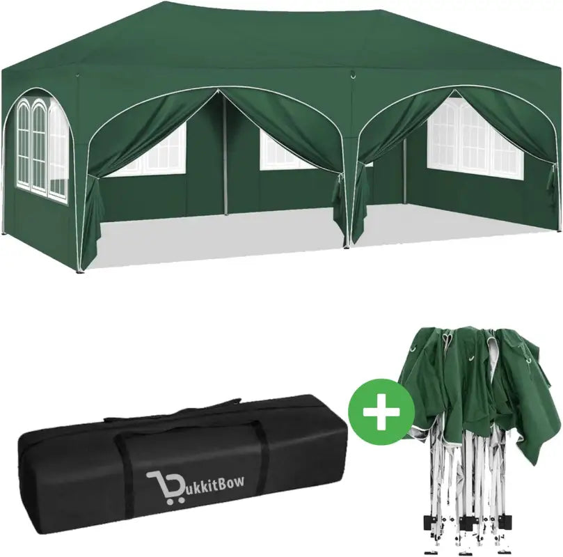 Dubbele Partytent met Zijwanden - 3x6m β Opvouwbare Tent β Waterdicht en Weersbestendig - BukkitBow