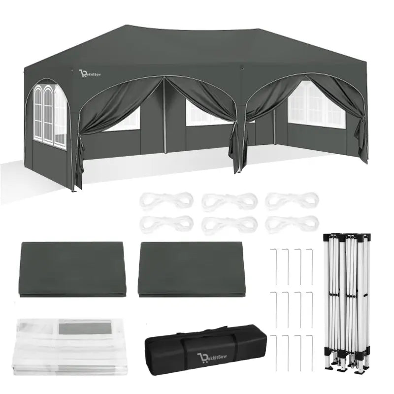 Dubbele Partytent met Zijwanden - 3x6m β Opvouwbare Tent β Waterdicht en Weersbestendig - BukkitBow