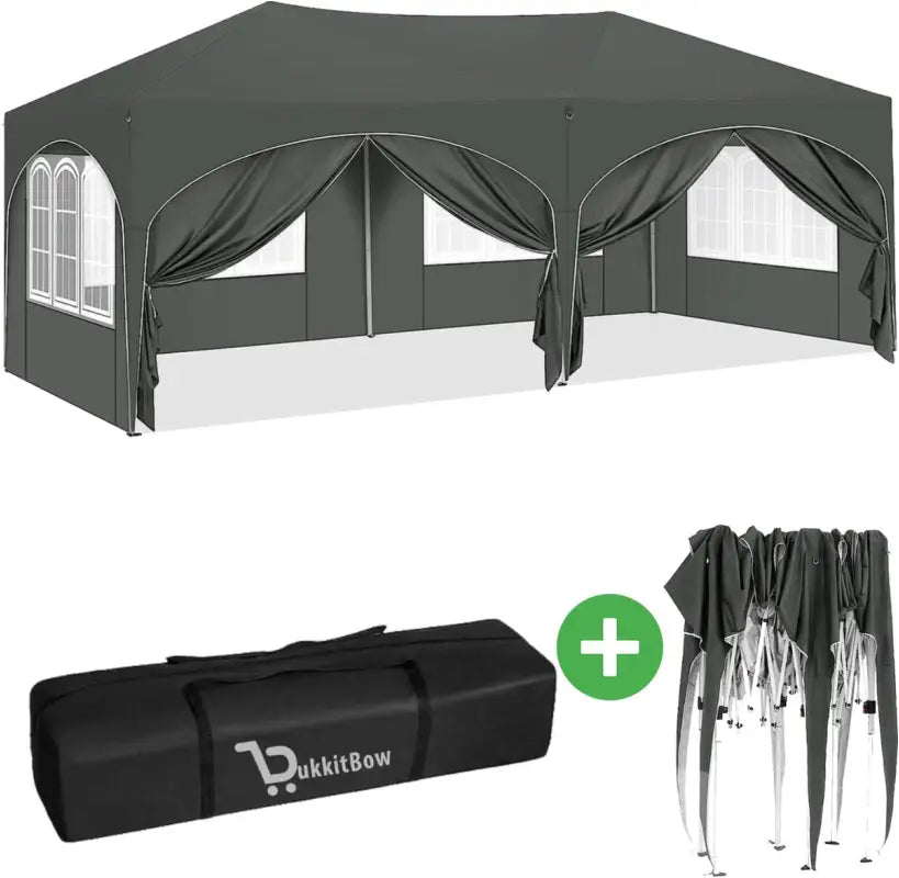 Dubbele Partytent met Zijwanden - 3x6m β Opvouwbare Tent β Waterdicht en Weersbestendig - BukkitBow